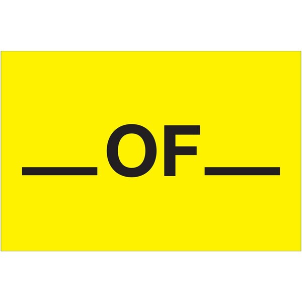 Officespace 2 x 3 in. Dash of Labels, Fluorescent Yellow - OF3349567