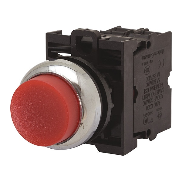 Eaton Ill Mom Pb Sil-bzl Flsh Rojo, 22.5 mm, Rojo - M22-DLH-R
