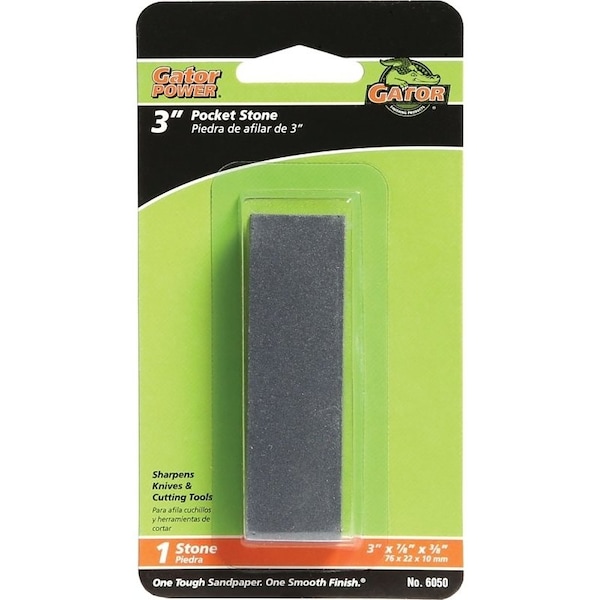 Gator 6050 Pocket Sharpening Stone, 3 in L, 78 in W, 38 in Thick, CoarseMedium - 6050GA