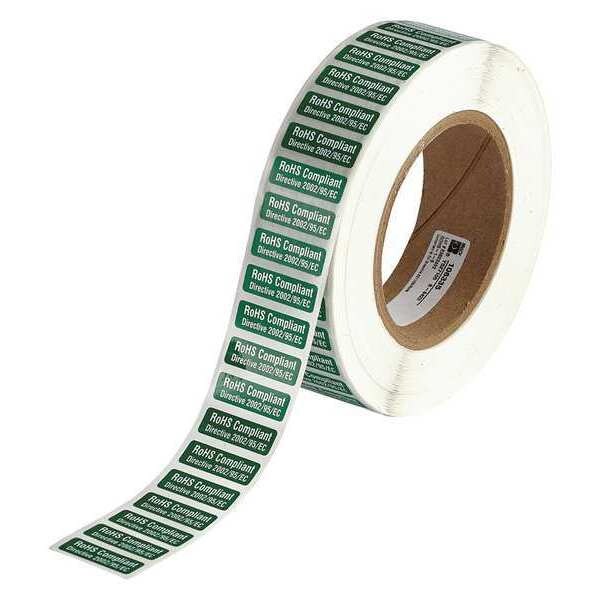 Brady 1.18 x 0.4 White/Green RoHS Compliant Labels - ROHS-1-5