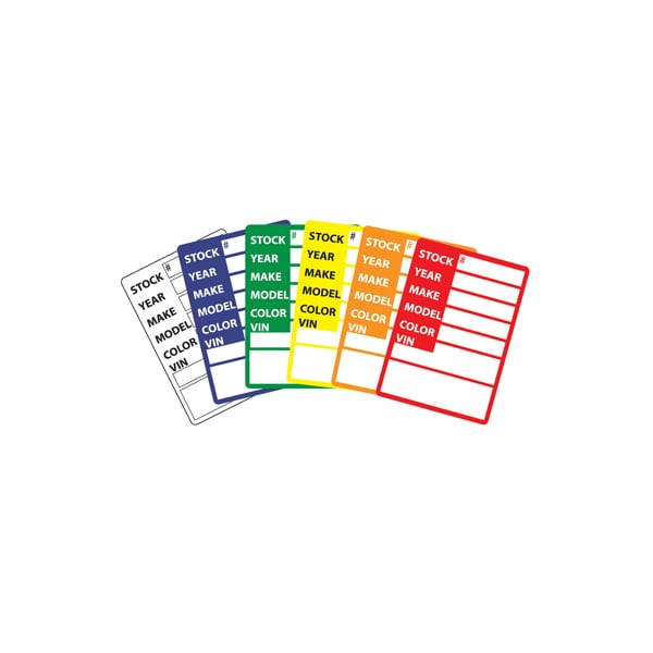 Car Dealer Depot Dealer Stock Stickers, 3" X 4", 100 Per Box: Yellow Pk - 409-YE
