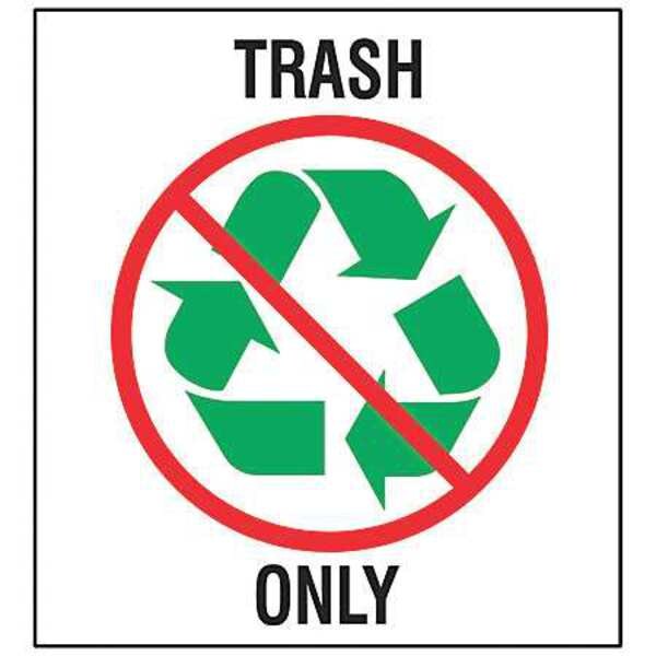 Brady Recycling Label, Vinyl, 10 In. H, PK5, 20774LFLS - 20774LFLS