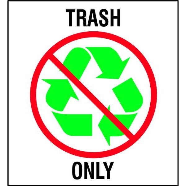 Brady Recycling Label, Vinyl, 10 In. H, PK5, 20774LFLS - 20774LFLS
