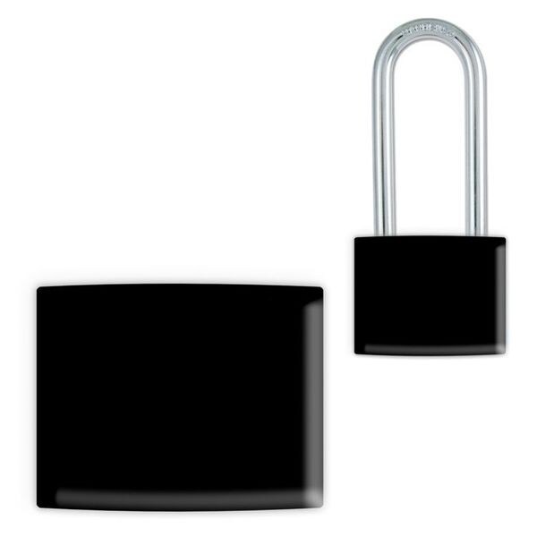 Idesco Padlock Label, 2-1/8inHx1-1/2inW, PK25, LMBBT105AAC - LMBBT105AAC