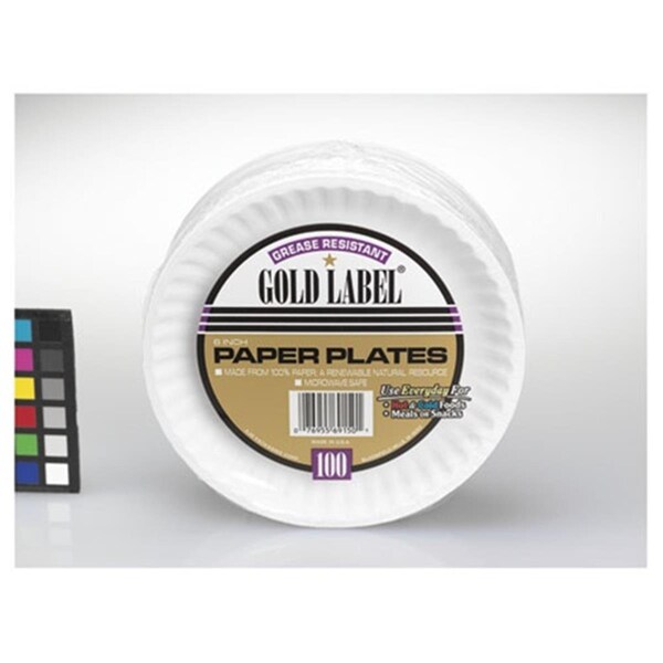 Ajm Packaging Ajm AJM CP6OAWH Coated Paper Plate Gold Label 6 in. - AJM CP6OAWH