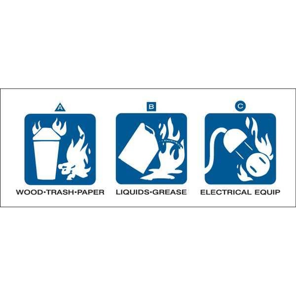 Brady Fire Extinguisher Label, 2inHx5inW, Tape, 76302 - 76302