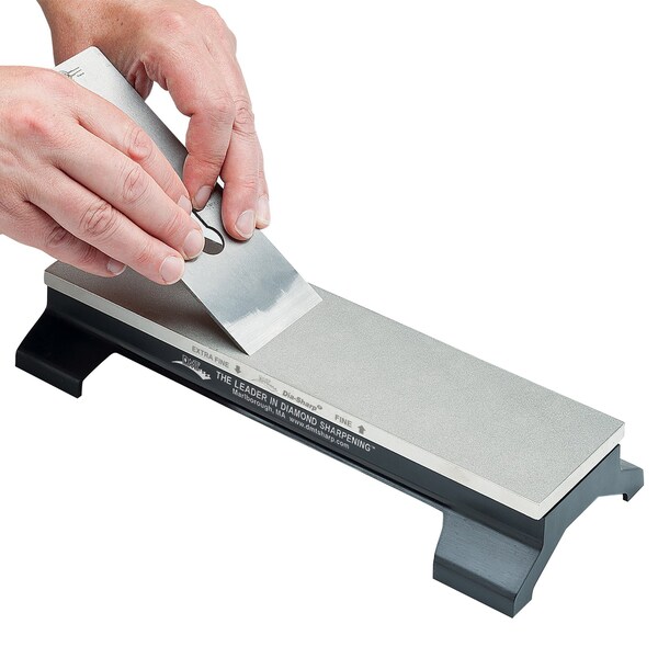 Dmt Combination Grit Benchstone with Base, 12 in W, 4 in L, 2 in H, Diamond, Extra-Fine/Fine Grit - D12EF-WB