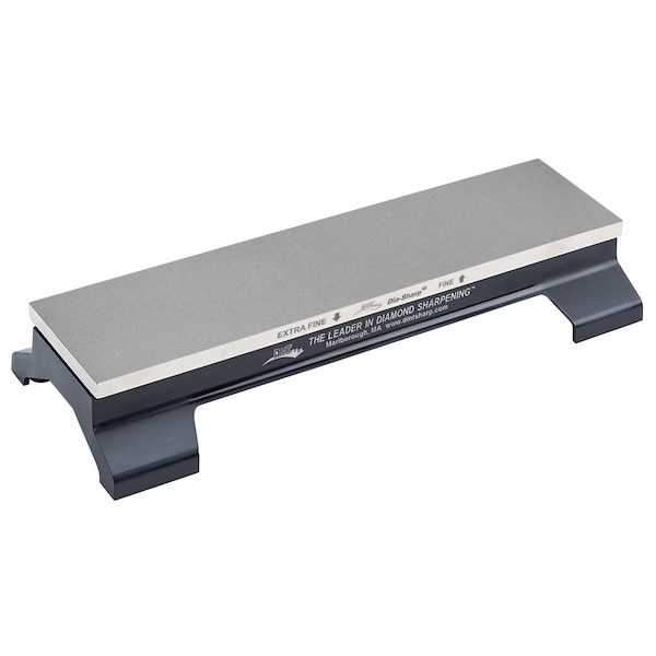 Dmt Combination Grit Benchstone with Base, 12 in W, 4 in L, 2 in H, Diamond, Extra-Fine/Fine Grit - D12EF-WB
