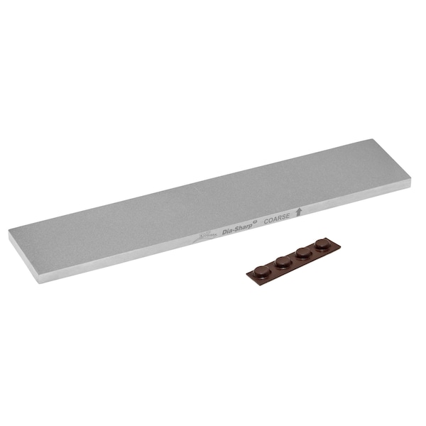 Dmt Single Grit Benchstone, 11 1/2 in W, 2 1/2 in L, 3/8 in H, Diamond, Coarse Grit, Silver - D11C