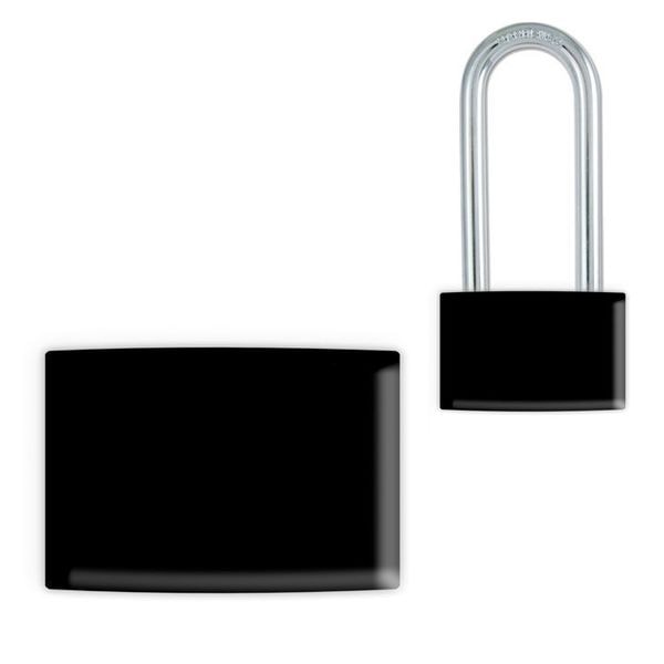 Idesco Padlock Label, 1-5/8inHx1-1/2inW, PK25, LMBBT110AAC - LMBBT110AAC