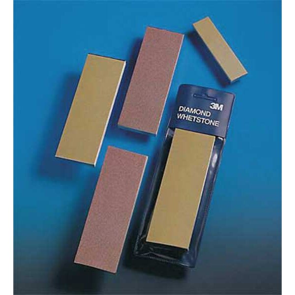 3M Single Grit Sharpening Stone, 6 in W, 2 in L, Diamond, M40 Grit, Yellow - 60980021467