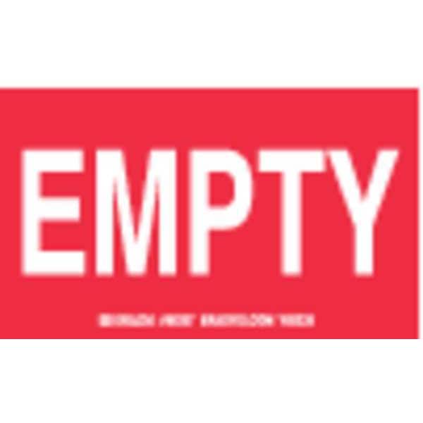 Brady Gas Cylinder Label, 3 In. H, 5 In. W, PK10, 60307 - 60307