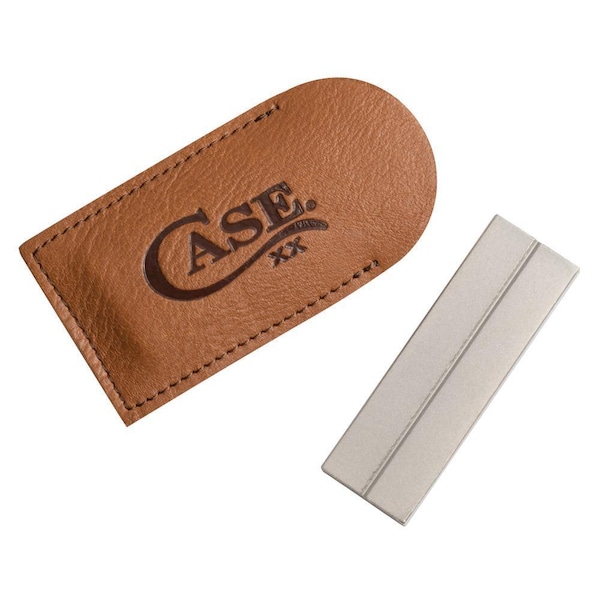 Case Cutlery 2023 Case Knife Sharpener Diamond Stone W/Embellished Leather Sheath - CAS-09533