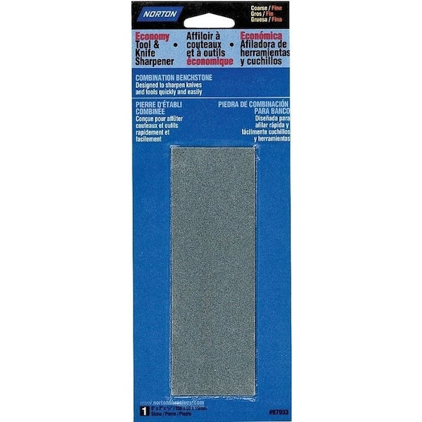 Norton Co Sharpening Stone, 6 in L, 2 in W, 34 in Thick, CoarseFine, Silicone Carbide Abrasive - 87933