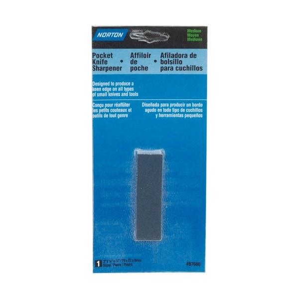 Norton Co SHARPENING STONES, Pocket Knife Sharpener, Size: 3 x 7/8 x 3/8 - 076607-87600