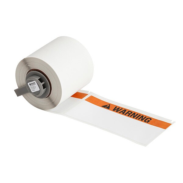 Brady Label, Color White/Yellow, 1" W, 3/8" H - M6-98-494-YL