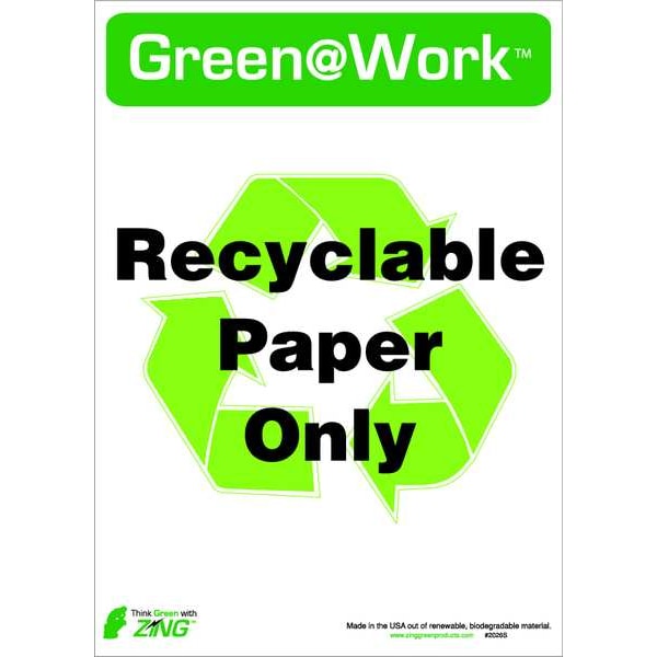 Zing Recycle Label, 14" Height, 10" English, 2026S - 2026S