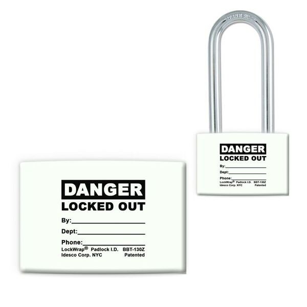 Idesco Padlock Label, 1-5/8inHx1-1/2inW, PK25, LMBBT130AAC - LMBBT130AAC