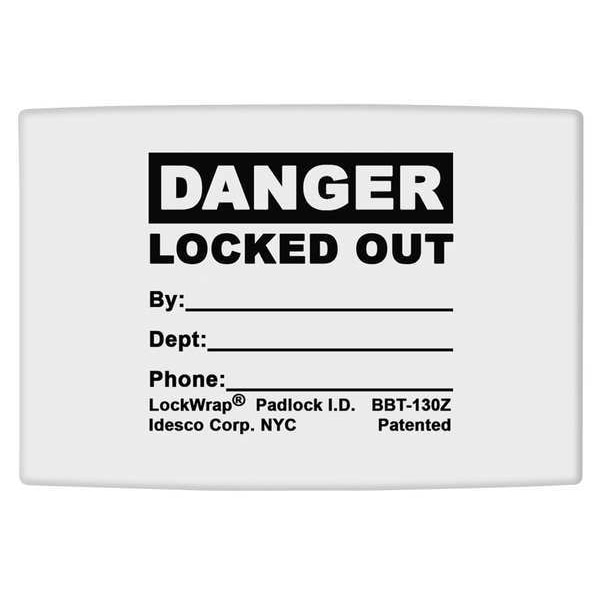 Idesco Padlock Label, 1-5/8inHx1-1/2inW, PK25, LMBBT130AAC - LMBBT130AAC