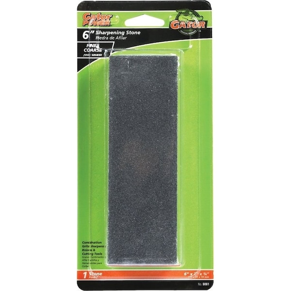 Gator 6061 Combination Sharpening Stone, 6 in L, 2 in W, 34 in Thick, CoarseMedium - 6061GA