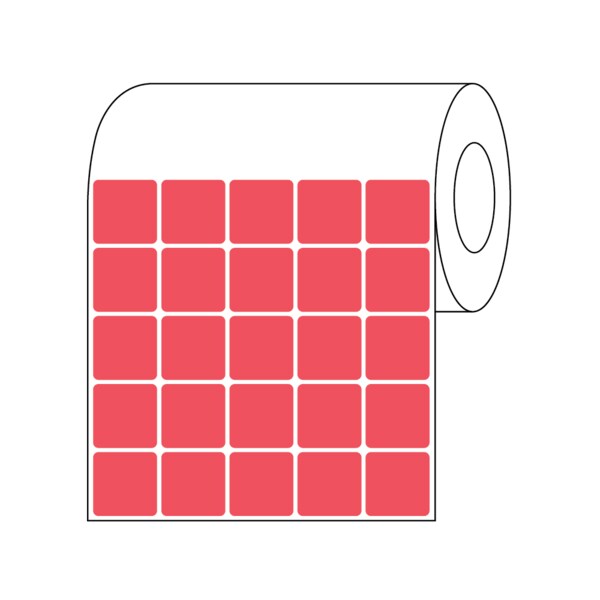 Nevs Thermal Transfer Slide Label, 7/8" x 7/8", 5 Across Red - CB-SL-78-TT-5-R