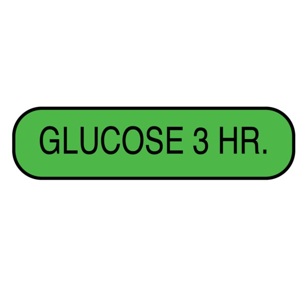 Nevs Label, Glucose 3 HR 5/16" x 1-1/4" Lime w/ black - L-5408