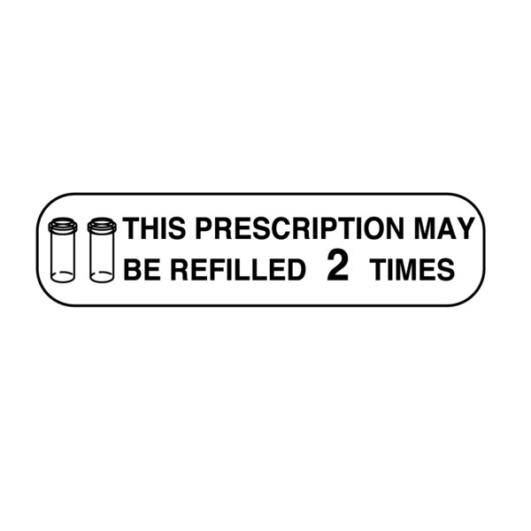 Nevs This Prescription May Be Refilled 2 Times 3/8" x 1-1/2" - PAUX-120