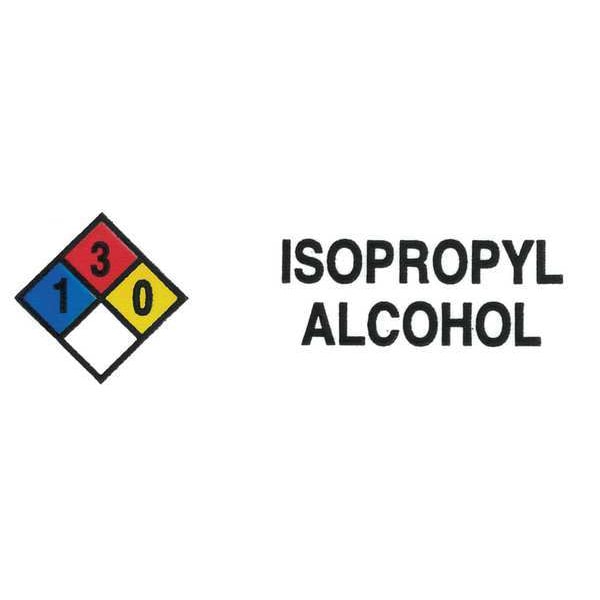 Roll Products HMIG Label, 3/4" x 2-1/2", Isopropyl, PK250 - 163-0012