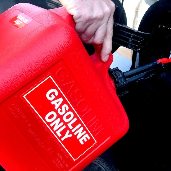 Fuel Stickers Gasoline Label: Gas Sticker for Fuel Can & Outdoor Power Equipment, Hvy-Dty, 6''x2'', 10PK - Z-262GAS-10PK