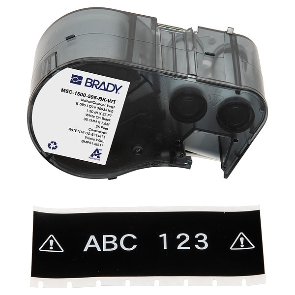 Brady Continuous Label Cartridge, Black, Gloss - M5C-1500-595-BK-WT