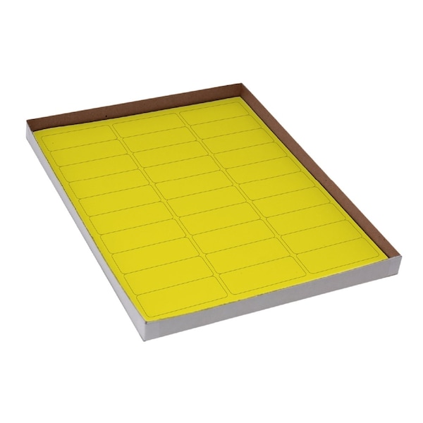 Globe Scientific Label Sheets, Cryo, 67x25mm, for Racks and Boxes, 20 Sheets, 30 Labels per Sheet, Yellow, 600PK - LCS-67X25Y