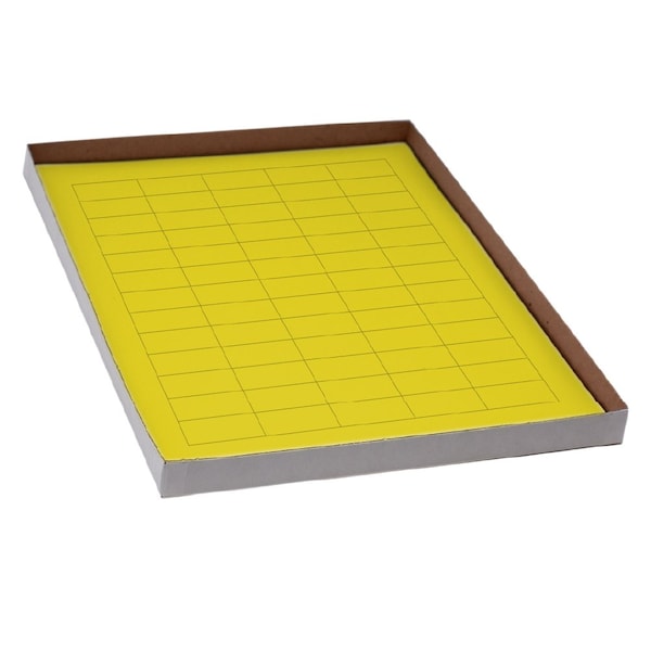 Globe Scientific Label Sheets, Cryo, 38x19mm, for General Use, 20 Sheets, 60 Labels per Sheet, Yellow, 1200PK - LCS-38X19Y