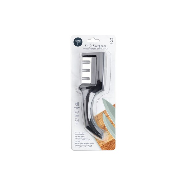 Core Kitchen 3-Slot Comfort Grip Knife Sharpener - ONX/GT - 44922