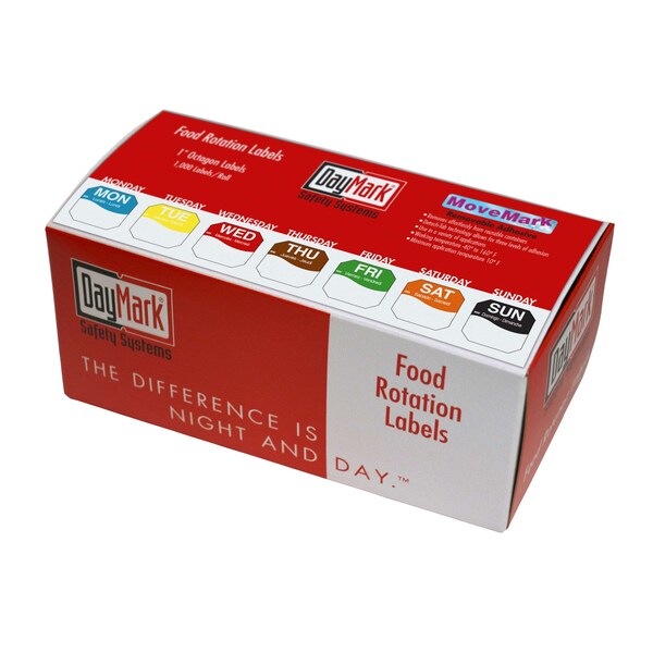 Daymark Daymark Move Mark Dot Box 7 Day 1" Starter Box Label, PK1000 - IT111183B