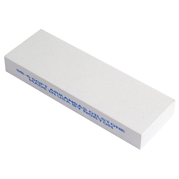 Norton Abrasives Single Grit Benchstone, 8 in W, 2 in L, 3/4 in H, Hard Arkansas, White - 61463685665