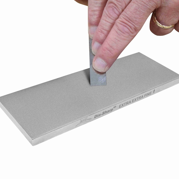 Dmt Single Grit Benchstone, 8 in W, 3 in L, 3/8 in H, Diamond, 120 Grit, Silver - D8EE