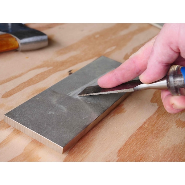 Dmt Single Grit Benchstone, 8 in W, 3 in L, 3/8 in H, Diamond, 120 Grit, Silver - D8EE