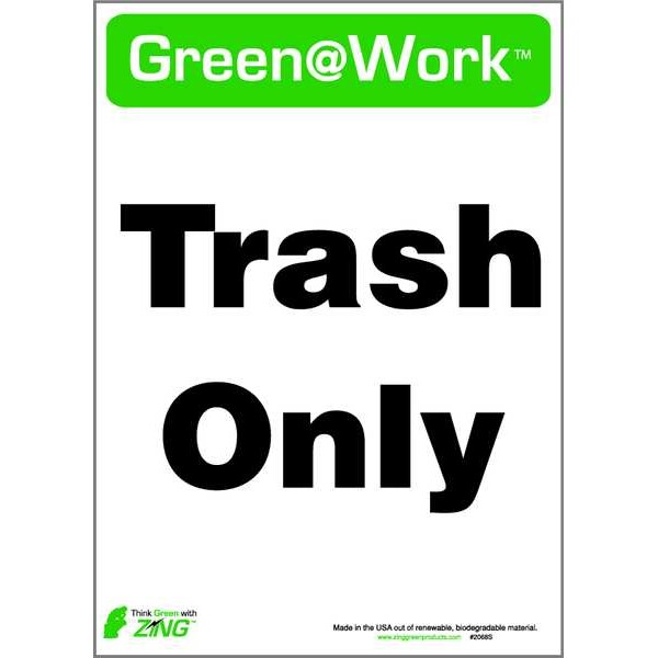 Zing Recycle Label, 14" Height, 10" English, 2068S - 2068S