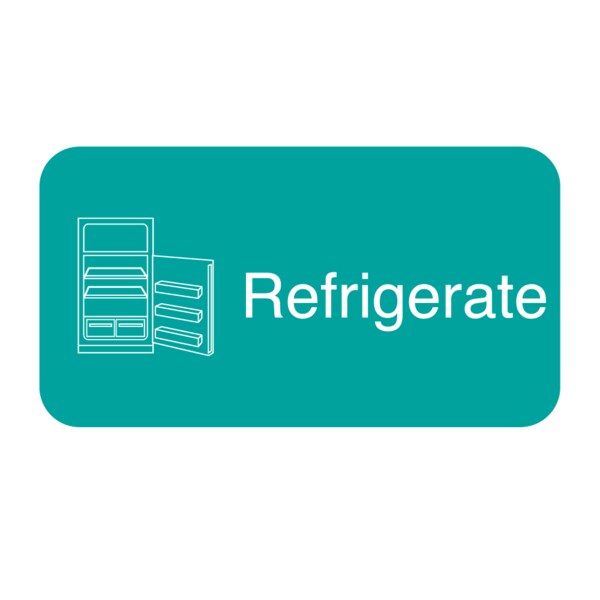 Nevs Label, Refrigerate 3/8" x 1-1/2" Flr Green w/Black - P-15165