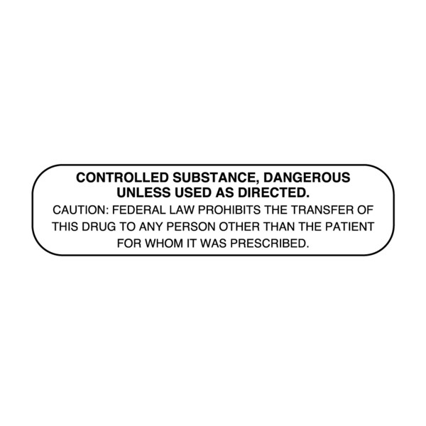 Nevs Controlled Substance Dangerous Unless Used As Dire 3/8" x 1-1/2" - PAUX-23