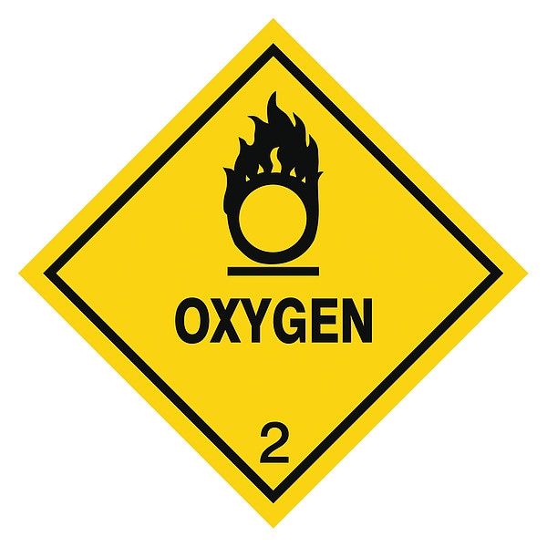Stranco Label, Oxygen, 4 In x 4 In, 250 Labels - HMSL-0040-V250