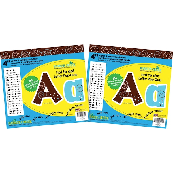 Barker Creek Hot to Dot 4" Letter Pop-Outs, 510/Set - 3633