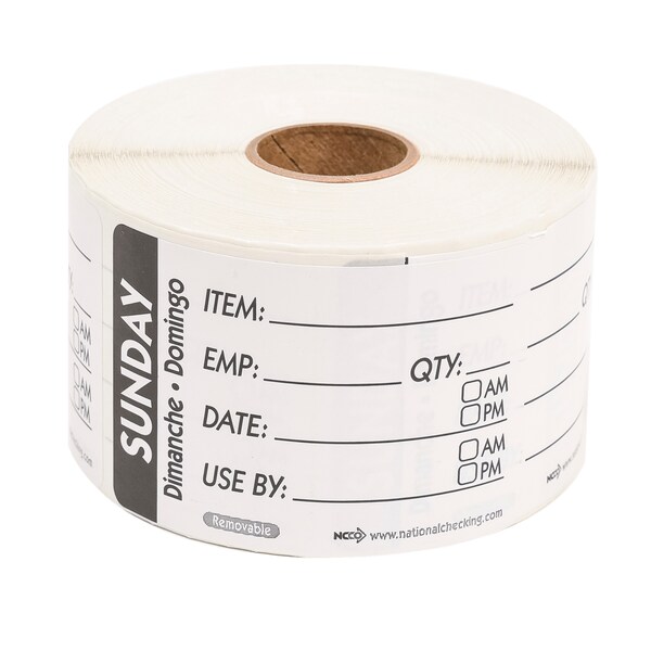 National Checking National Checking 2X3 Trilingual Item-Date-Use By Sunday Black, PK500 - RIDU2307R
