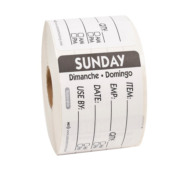 National Checking National Checking 2X3 Trilingual Item-Date-Use By Sunday Black, PK500 - RIDU2307R
