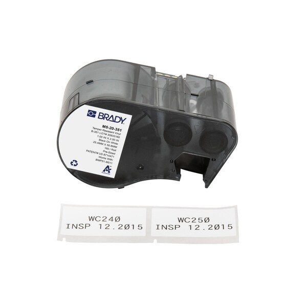 Brady Precut Label Cartridge, White, Matte - M5-20-351