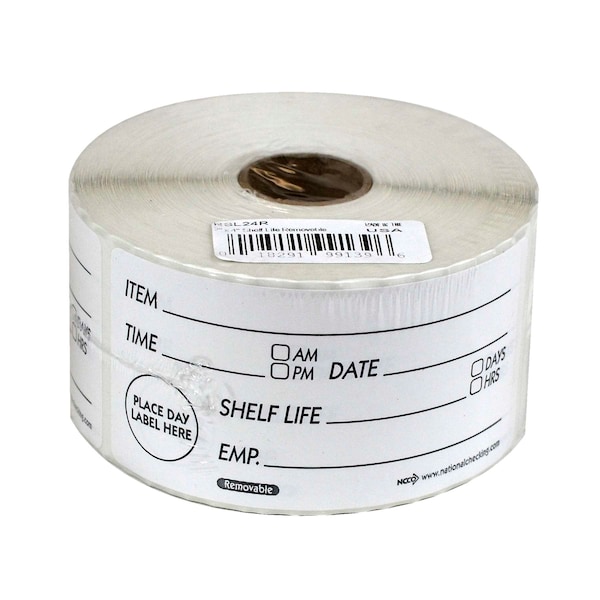 National Checking National Checking 2X4 Removable Shelf Life Labels, PK500 - RSL24R
