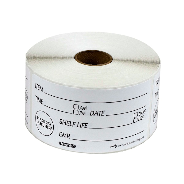 National Checking National Checking 2X4 Removable Shelf Life Labels, PK500 - RSL24R