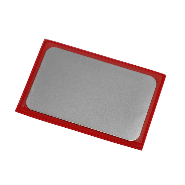 Dmt Single Grit Credit Card Sharpener, 3 1/4 in W, 2 in L, 3/64 in H, Diamond, Fine Grit, Red, Silver - D3F