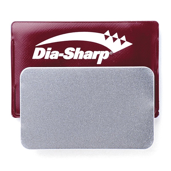 Dmt Single Grit Credit Card Sharpener, 3 1/4 in W, 2 in L, 3/64 in H, Diamond, Fine Grit, Red, Silver - D3F