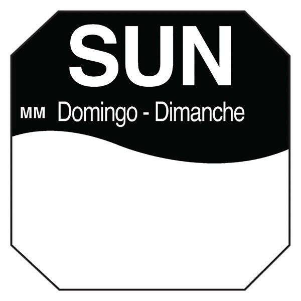 Daymark Removeable Adhesive 1"x1" Octagon Sunday Triling Label, PK12000 - IT110060B-7-SUN